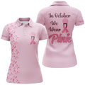 Custom Women Golf Polo Shirts Custom Pink Ribbon Breast Cancer Awareness Golf Shirt For Women Ladies Golf Tee