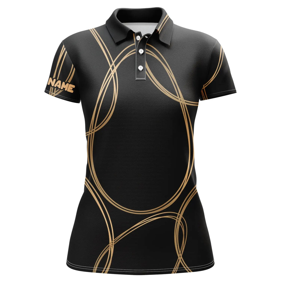 Custom Black Gold Egg Pattern Golf Shirt Custom Womens Golf Polo Shirts, Easter's Day Golfing Gifts