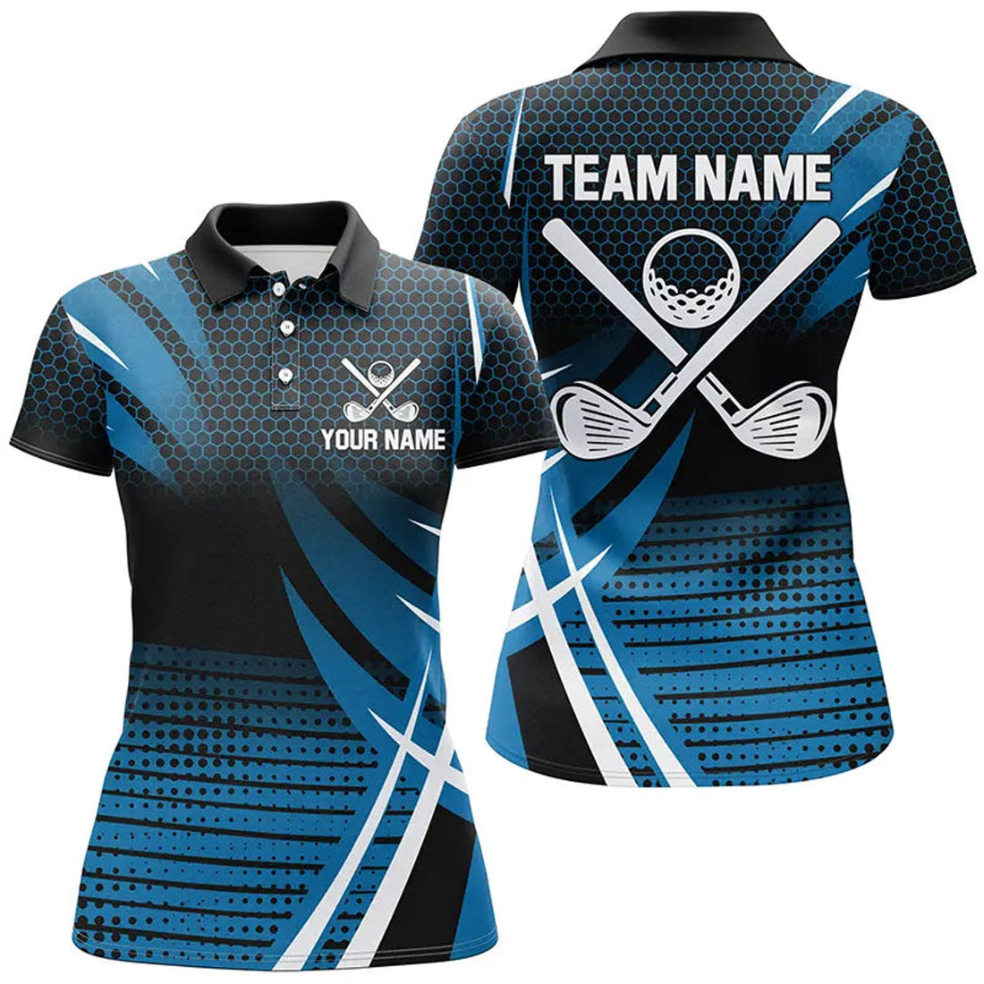 Custom Womens Golf Polo Shirts Custom Cool Golf Shirts, Golfing Gifts For Team | Blue