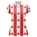 Custom Canadian Flag Patriotic Womens Golf Polo Shirts Custom Canada Golf Shirts For Women, Ladies Golf Top