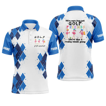 FUNSTUFFPRINT Men golf polo shirts we're more than just golf friends flamingo custom name Polo Shirt Size S-5XL