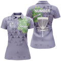 Custom Purple Camo Women Disc Golf Polo Shirts Custom Name And Number Disc Golf Basket Jerseys