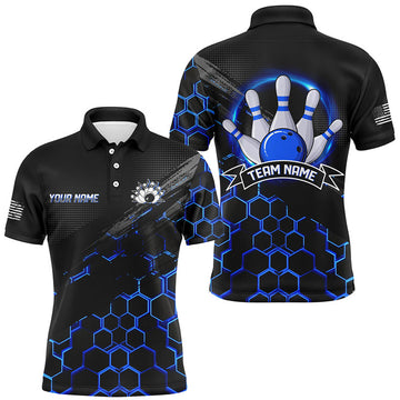 FUNSTUFFPRINT Bowling Jerseys For Men Custom Bowling Polo, Team Bowlers, Bowling Apparel Polo Shirt Size S-5XL