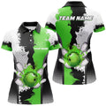 Custom Black White Bowling Fire League Jerseys Custom Bowling Polo For Women | Green