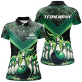 Custom Womens Bowling Polo Custom Flame Bowling Team Jerseys, Gift For Bowlers