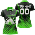 Custom Green Bowling Shirt For women Custom polo Bowling Jersey 3D Bowling Team Shirt For women