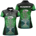 Custom Gradient Green Light Women Disc Golf Polo Shirts Custom Frisbee Golf Outfit, Ladies Disc Golf Apparel