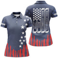 Custom Red White And Blue American Flag Womens Golf Polo Shirt Custom Patriotic Women's Golf Outfits