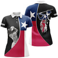 Custom Texas Flag Womens Golf Polo Shirts Custom Patriot Ladies Golf Tops, Gifts For Golf Lovers