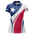 Custom Women Golf Polo Shirt Texas Flag Custom Red, White And Blue Golf Ball Skin Patriot Ladies Golf Tops