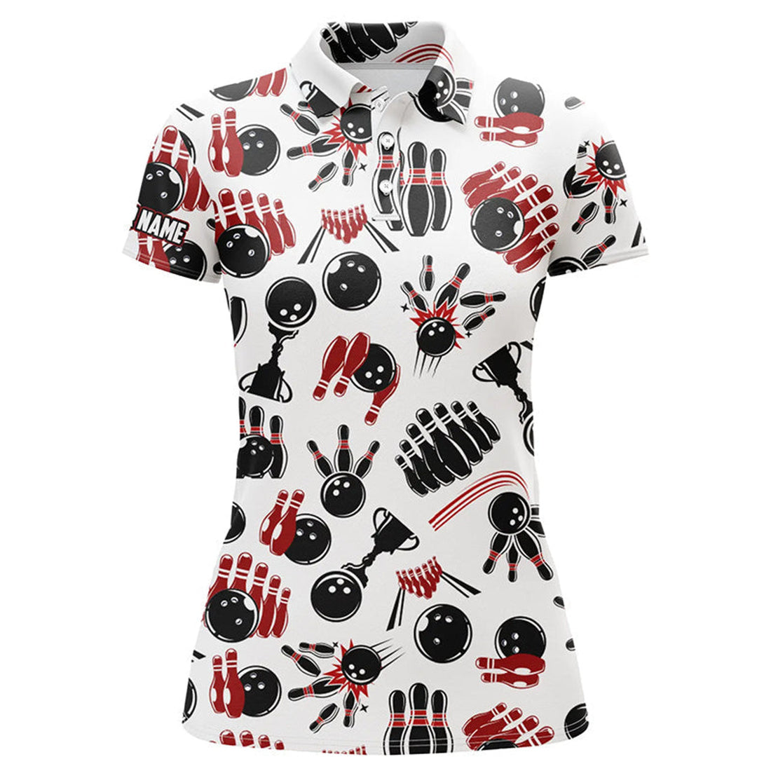 Custom Womens Bowling Polo Shirts Custom Bowling Pattern Team Bowling Jerseys For Girl Bowlers