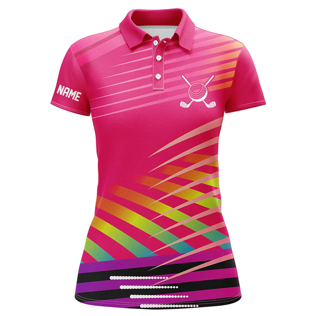 Custom Pink Womens Golf Polo Shirts Custom Name Golf Shirts For Ladies, Personalized Golf Gifts