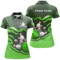Custom Women Bowling Polo Shirt Custom Bowling Ball Pins Team League Jersey, Personalized Bowling Gift