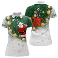 Custom Santa Playing Golf Christmas Pattern Womens golf polo shirts Custom Golf Outfit For Women Golf Gifts