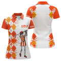 Custom Women Golf Polo Shirts Argyle Pattern Custom Skull Golf Outfit Ladies, Golf Attire For Womens
