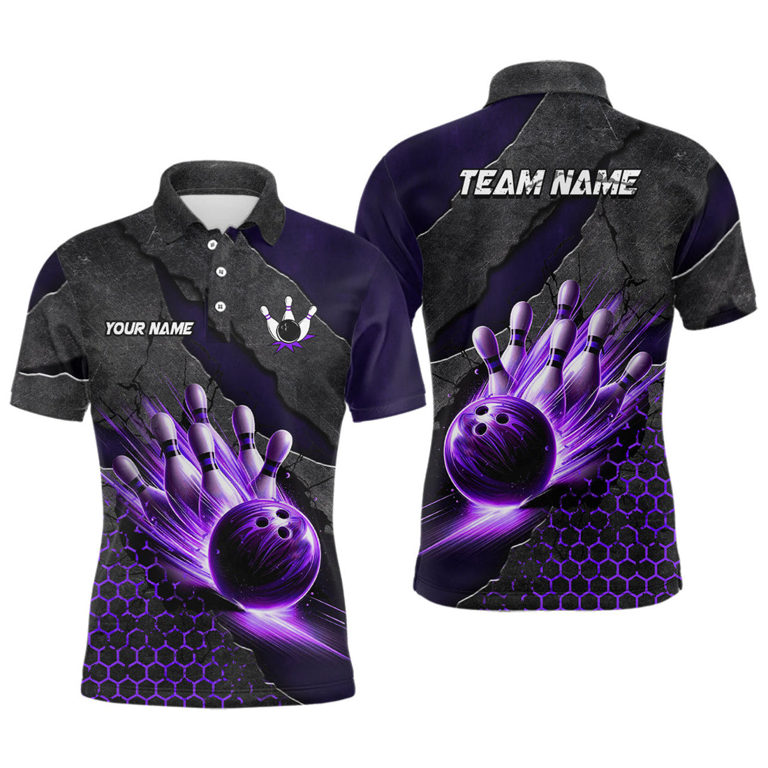 Custom Bowling Jersey For Men Custom Bowling Polo Team Bowlers | Purple