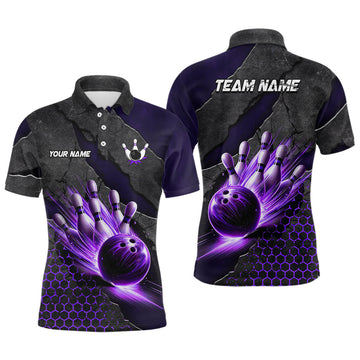 Custom Bowling Jersey For Men Custom Bowling Polo Team Bowlers | Purple