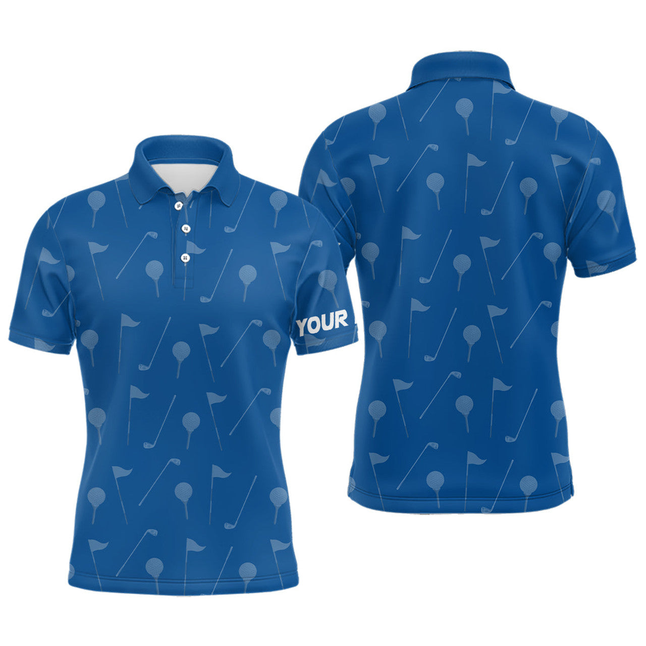 Custom Mens golf polo shirt custom blue golf pattern polos shirt for men, personalized golf gifts