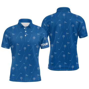Custom Mens golf polo shirt custom blue golf pattern polos shirt for men, personalized golf gifts