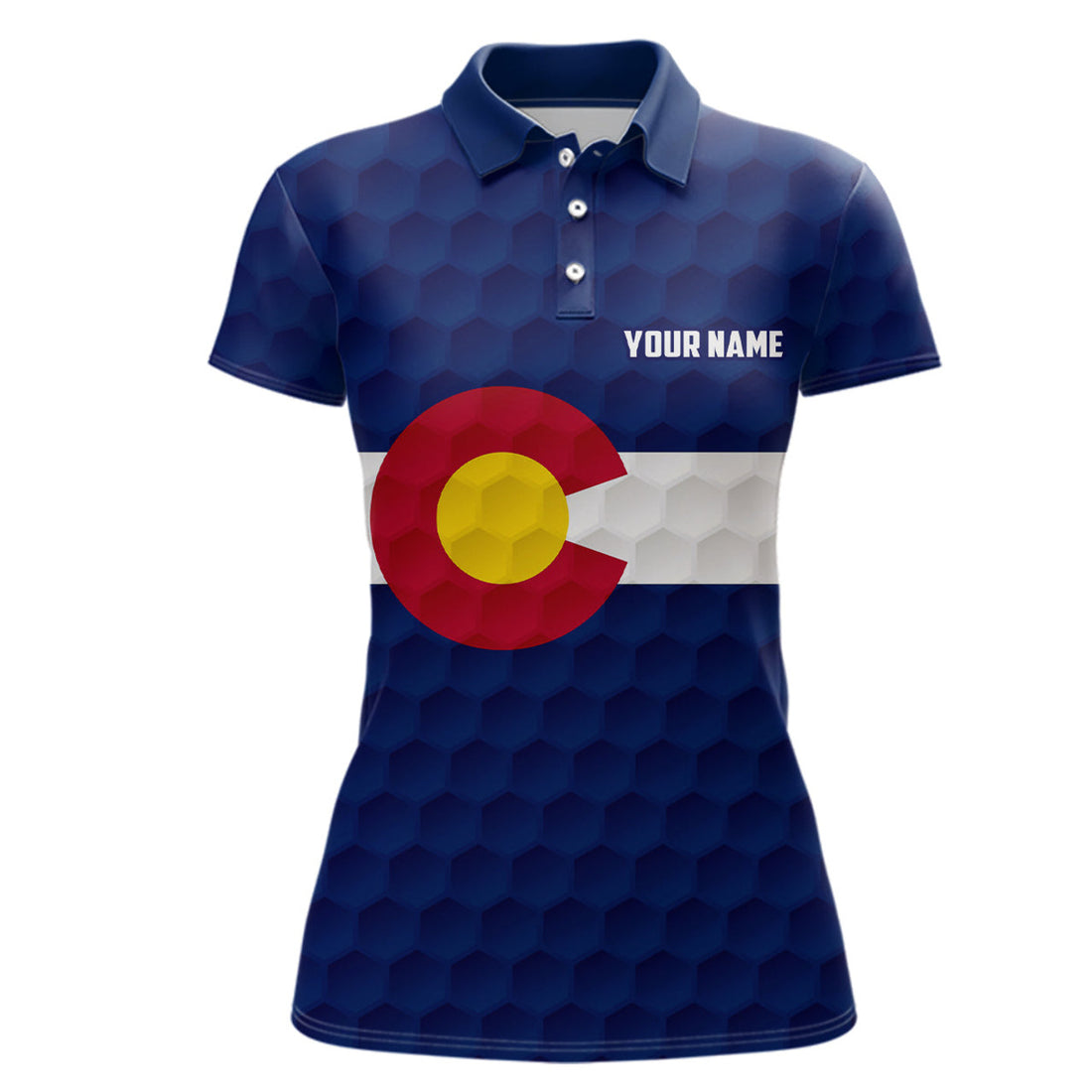 Custom Womens Golf Polo Shirt Custom Colorado Flag Golf Ball Polos Shirt For Ladies, Patriotic Golf Gifts