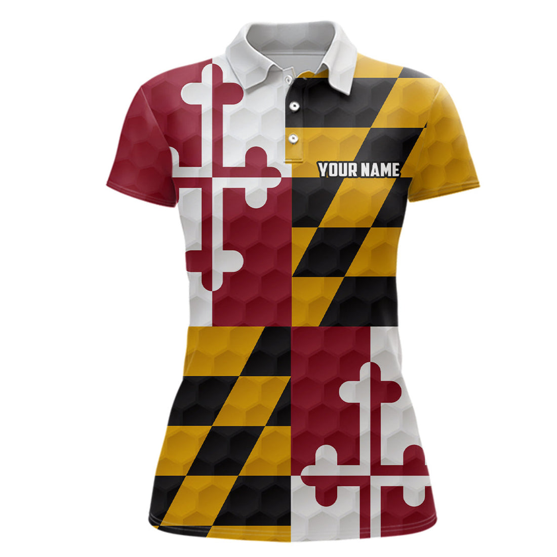 Custom Womens golf polo shirt custom Maryland flag golf ball polos shirt for ladies, patriotic golf gifts