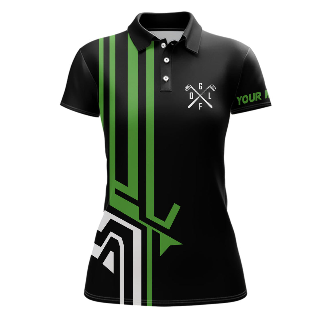 Custom Womens Golf Polo Shirts Custom Black Team Golf Shirts, Custom Polo Jerseys Womens Green Golf Shirts
