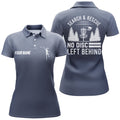 Custom Search & Rescue Navy Blue Geometric Womens Disc Golf Polo Shirt Cool Disc Golf Tops For Women