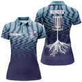 Custom Gradient Light & Dark Blue Personalized Disc Golf Polo Shirts Cool Golf Gifts For Women
