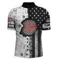 Custom Darts In My Heart Retro American Flag Quarter-Zip Shirt Patriotic Dart Jersey For Men