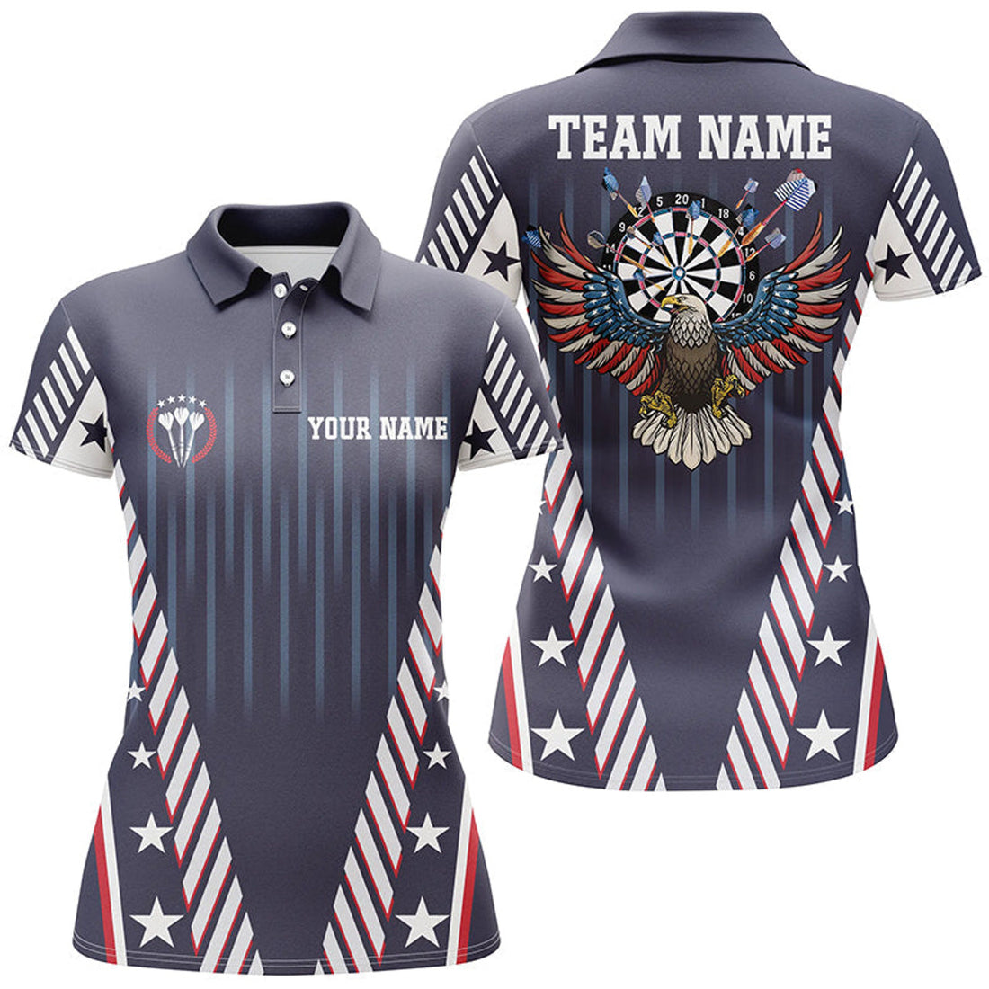 Custom Personalized Patriot Us Flag Darts Polo Shirt Navy Eagle Custom Darts Shirt For Women