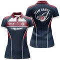 Custom Red Navy Womens Golf Polo Shirt Personalized Golf Tops For Women Team Jersey For Golf Lovers
