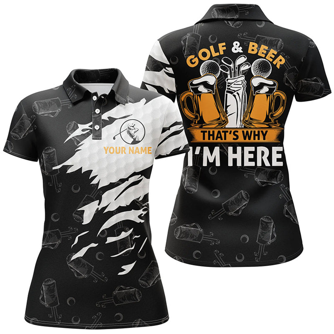 Custom Golf And Beer That's Why I'm Here Women Polo Shirt Custom Beer Golf Shirt For Women Golf Gift