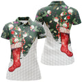 Custom Christmas Sock With Golf Balls Womens Golf Tops Christmas Golf Shirts For Women Golf Gifts