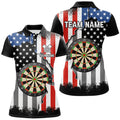 Custom Ripped Retro Us Flag Darts Polo Shirt Custom Patriotic Darts Shirt For Women Dart Jerseys