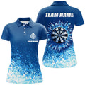 Custom Personalized Icy Blue Darts Polo Shirt Custom Cool Darts Shirt For Women Dart Jerseys