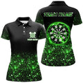 Custom Black Green Light Womens Darts Polo Shirt Custom Darts Shirt For Women Dart Team Jerseys
