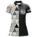 Custom It Takes A Lot Of Balls Geometric Pattern Womens Golf Polo Shirt Custom Golf Gifts For Women