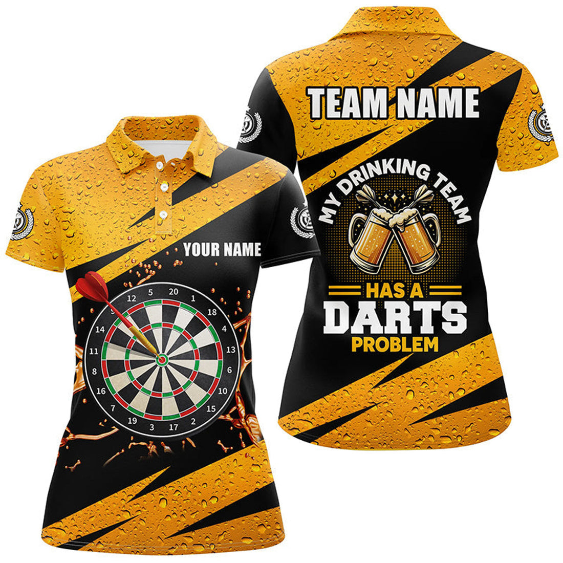 Custom My Drinking Team Has A Darts Problem Womens Darts Polo Shirt Custom Beer Dart Jerseys
