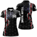 Custom Smoky American Flag Darts Polo Shirt Custom Patriotic Dart Shirts For Women Dart Jersey