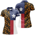 Custom Halloween Texas Flag Womens Golf Polo Shirt, Funny Texas Shirt For Halloween, Best Golf Gifts
