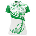 Custom Green Clover St Patrick Day Golf Polo Shirts Customized Golf Shirts For Women Golf Gifts