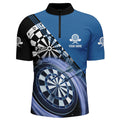 Custom Blue Mens Darts Quarter Zip Shirt With Name Customized Darts Shirts For Men Dart Jersey