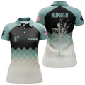 Custom Mint Argyle Womens Disc Golf Polo Shirt, Personalized Disc Golf Shirts For Women, Disc Golf Gifts
