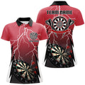 Custom Personalized Red Lightning Darts Polo Shirt Custom Thunder Darts Jersey For Women