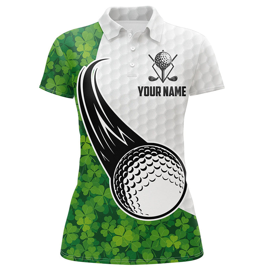 Custom St Patrick Day Green Clover Leaf Golf Polo Shirts Custom Golf Shirts For Women Golfing Gifts