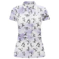 Custom Blue Stick Figures Playing Golf Seamless Polo Shirt Custom Golf Shirts For Women Golf Gifts