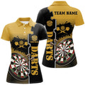 Custom Personalized Yellow Black Darts Polo Shirt Custom Darts Shirt For Women Darts Team Jersey