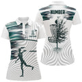 Custom Green White Womens Disc Golf Polo Shirts Custom Disc Golf Basket Tops For Women Golfing Gifts