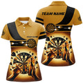 Custom Yellow Beer Women Darts Polo Shirt Custom Darts Shirt For Women Drinking Beer Dart Jerseys