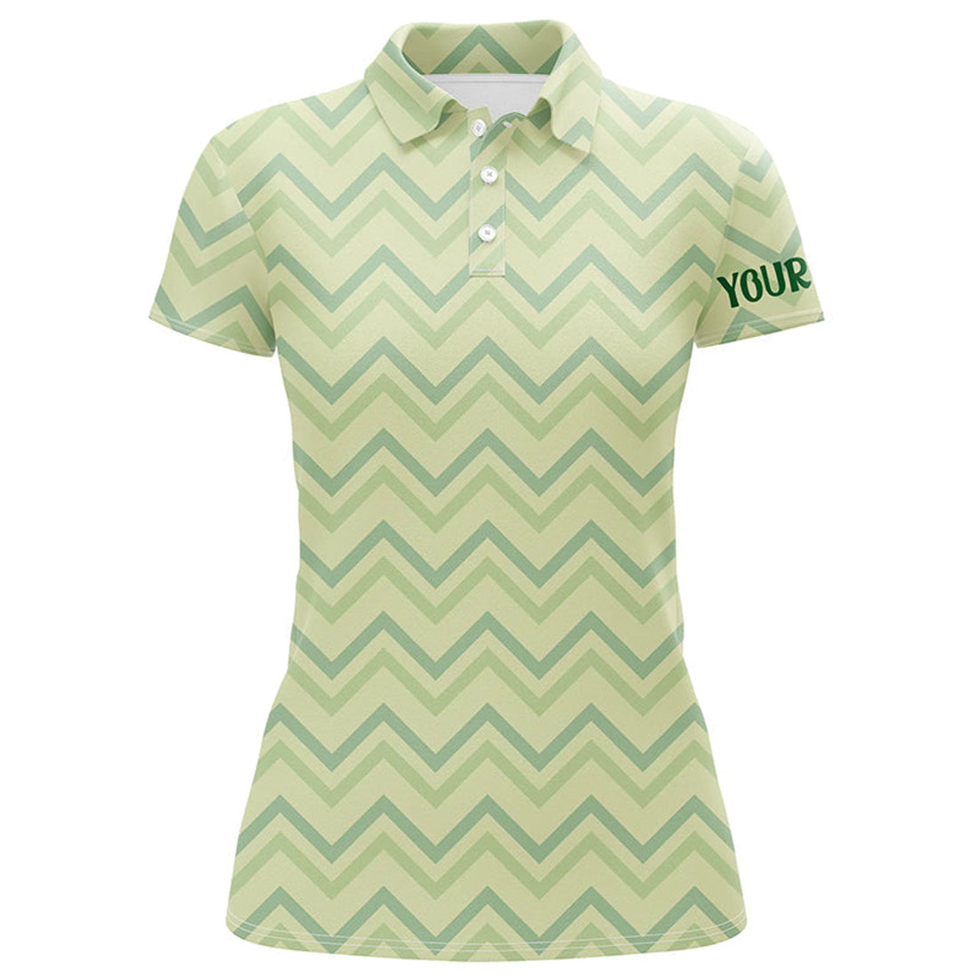 Custom Light Green Zigzag Womens Golf Shirt Vintage St Patrick Day Golf Shirt Customized Golf Tops